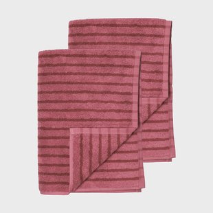 Scandi Living Drift badhanddoeken 100x150 cm 2-pack - Roze-rood