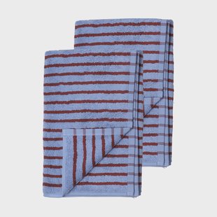 Scandi Living Drift badhanddoeken 100x150 cm 2-pack - Blauw-rood