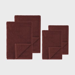 Scandi Living Drift handdoekenset 4-delig - Rood