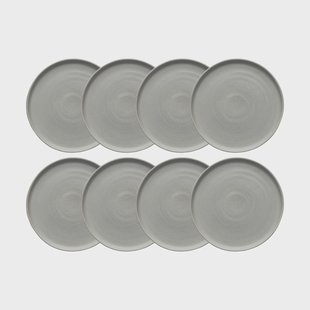 Scandi Living Sandsbro bordje lichtgrijs, Ø20 cm, 8-pack