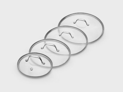 GLAZEN DEKSELSET 18/20/24/28 CM – 4-DELIG