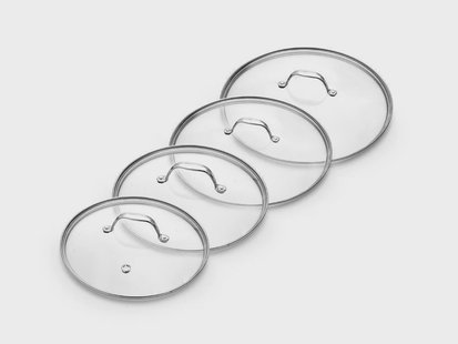 GLAZEN DEKSELSET 20/24/26/28 CM – 4-DELIG