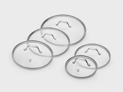 GLAZEN DEKSELSET 20/24/26/28/30 CM – 5-DELIG