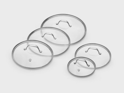 GLAZEN DEKSELSET 18/24/26/28/30 CM – 5-DELIG