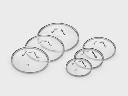GLAZEN DEKSELSET 18/20/24/26/28/30 CM – 6-DELIG