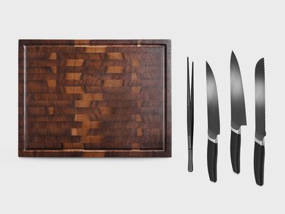 WALNOOT SNIJPLANK – PREMIUM SET