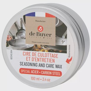 de Buyer Seasoning and Maintenance Wax 4204.01 onderhoudsmiddel voor pannen, 100 ml