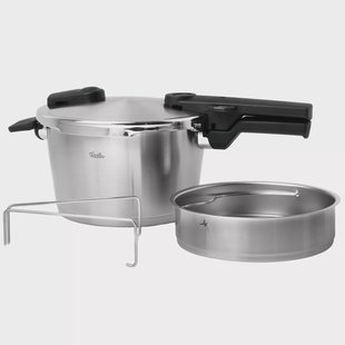 Fissler Vitaquick Premium 602-410-04-070-0 snelkookpan, 22 cm, 4.5L met stoominzet