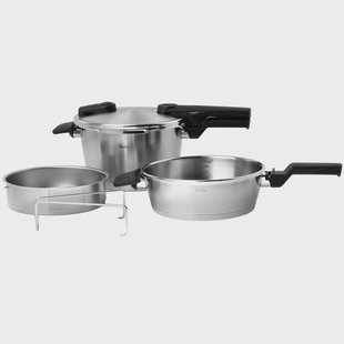 Fissler Vitaquick Premium 602-410-11-070-0, 2-delige snelkookpanset, 2.5L, 4.5L met stoominzet