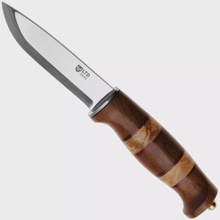 Helle Harding Rubin 200699, 2026 Limited Edition, Polished H3LS, Spalted Beechwood, Red Leather vaststaand mes