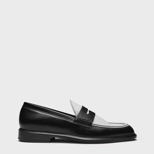 Isabel Bernard Vendôme Blandine zwart-wit leren loafers van kalfsleer voor dames