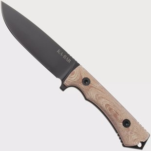 KA-BAR NX.01 Black Cerakote, Brown Natural Textite, vaststaand survivalmes