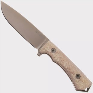 KA-BAR NX.01 Flat Dark Earth Cerakote, Brown Natural Textite, vaststaand survivalmes