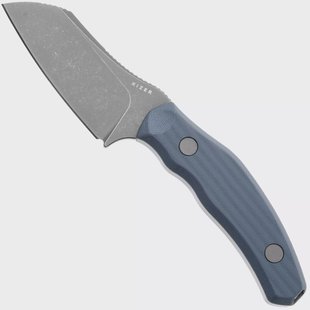 Kizer Bulldog Fix 1116A1 Graywashed 14C28N, Dark Blue G10, vaststaand mes, O.SHO design