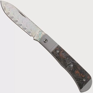 Kizer Vanguard Trestle D V3760A6 Acid-Washed Rainbow Damascus, Aluminium & Orange FatCarbon, zakmes, Azo design