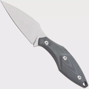 Mercury Hawky 9AWK-BKG10F-C Stonewashed M390, Black G10, vaststaand mes