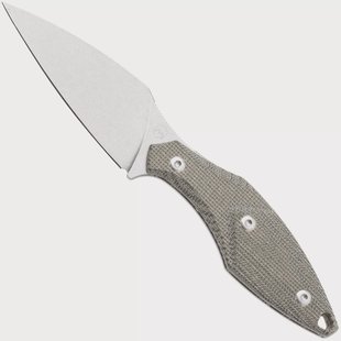 Mercury Hawky 9AWK-GCF-C Stonewashed M390, Green Canvas Micarta, vaststaand mes
