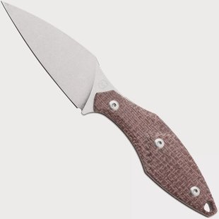 Mercury Hawky 9AWK-RBF-C Stonewashed M390, Red Burlap Micarta, vaststaand mes