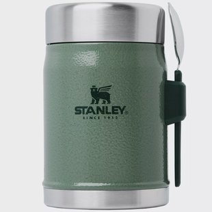 Stanley The Legendary Food Jar + Spork 14oz, Hammertone Green 10-09382-004 voedselcontainer met schroefdeksel, 400 ml