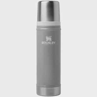 Stanley The Legendary Classic Bottle 20oz, Hammertone Ash 10-11345-0063 thermosfles met schenkdop en drinkbeker, 590 ml