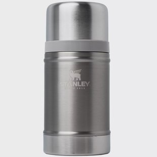 Stanley The Legendary Food Jar 24oz, Stainless Steel Ash 10-11350-0033 voedselcontainer met schroefdeksel en beker, 700 ml