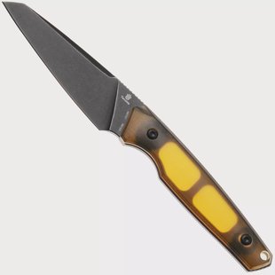 Tenable Knives Parr G011B6 Blackwashed 14C28N, PEI/Ultem, vaststaand mes, Jonathan Styles design