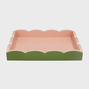 Addison Ross - Dienblad Scalloped - Khaki/Pink - 28x20 cm