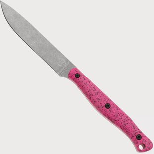 White River Knives GripXodus 4 WREX4-BP Stonewashed S35VN, Bubblegum Pink GripX, vaststaand mes