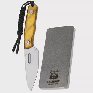 CIVIVI Propugnator C23002-3 Polished Yellow Ultem, vaststaand mes met Skerper Pocketslijpsteen