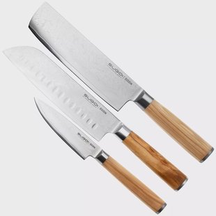 Eden Sugoi Olive 3-delige messenset santoku, nakiri en officemes