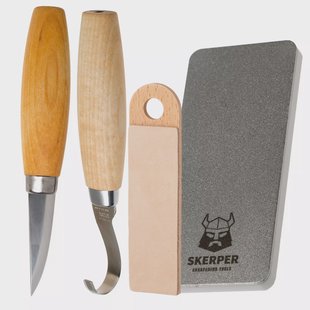 Morakniv houtsnijbundel met houtsnijmes, lepelmes, slijpsteen, strop en olie