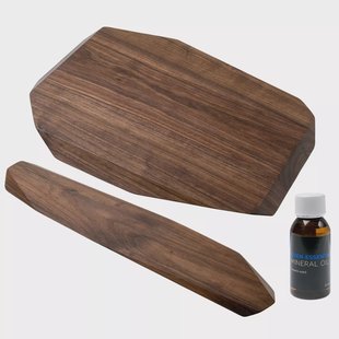 Noyer snijplank en messenmagneet 40 cm walnoot, met Eden minerale olie