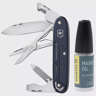 Victorinox Synergy X Alox Refined Collection 0.8226.22 Dark Blue met Skerper onderhoudsolie