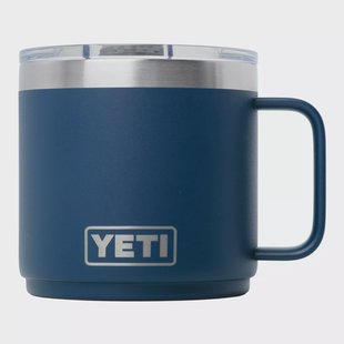 Yeti Rambler Stackable Mug 2.0 14oz Mag Slider Lid, Navy Blue, stapelbare thermosmok met deksel, 414 ml