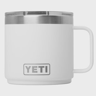 Yeti Rambler Stackable Mug 2.0 14oz Mag Slider Lid, White, stapelbare thermosmok met deksel, 414 ml