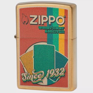 Zippo Vintage Zippo Design Brushed Brass 60007703, aansteker