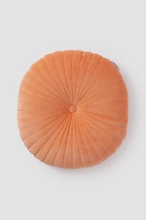 Licht oranje rond velvet kussen