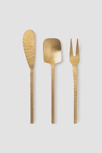 Goudkleurig borrelplank bestek set