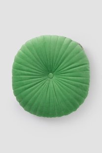 Groen rond velvet kussen