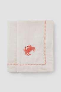 Set van 2 lichtroze servetten met krab