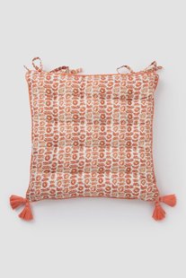Oranje tuinkussen met mystic eye print