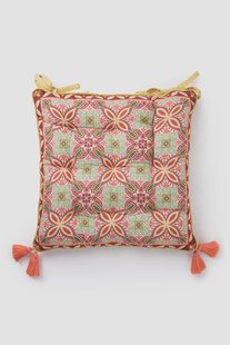 Multicolour tuinkussen met moza&iuml;ek bloemenprint