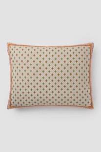 Groen geruit jacquard kussen