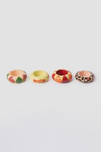 Multicolour servetringen met print