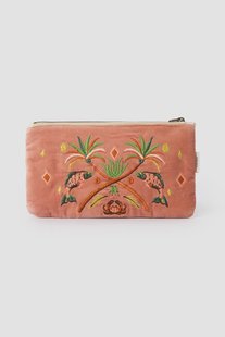 Roze etui met embroidery