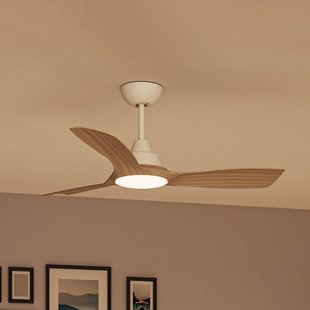Philips LED-ventilator Olas, Ø 106 cm, hout/wit, CCT, DC