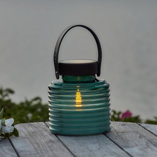 Sirius LED lamp op zonne-energie Aston Jar, hoogte 16 cm, groen/bruin, IP44