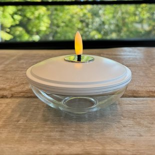 Sirius LED sfeerlamp Lia, wit, oplaadbaar, glas, kunststof