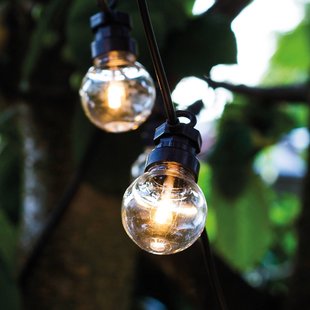 Sirius LED lichtketting Lucas Start-Set transparant, 10-lamps, op zonne-energie/met