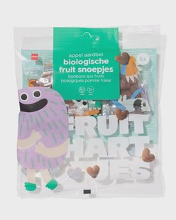 HEMA Bio fruitsnoepjes appel-aardbei uitdeelzak - 8 stuks